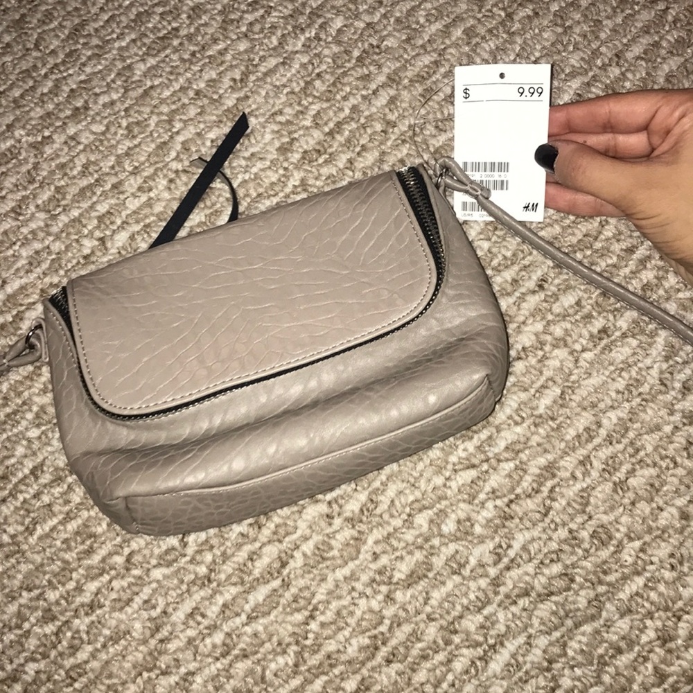 Taupe/Gray Crossbody Bag